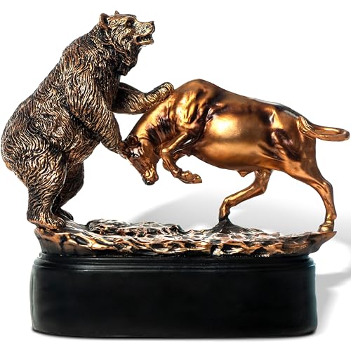 MEPERPER Wall Street Bull and Bear Statue, Stock Broker Gifts