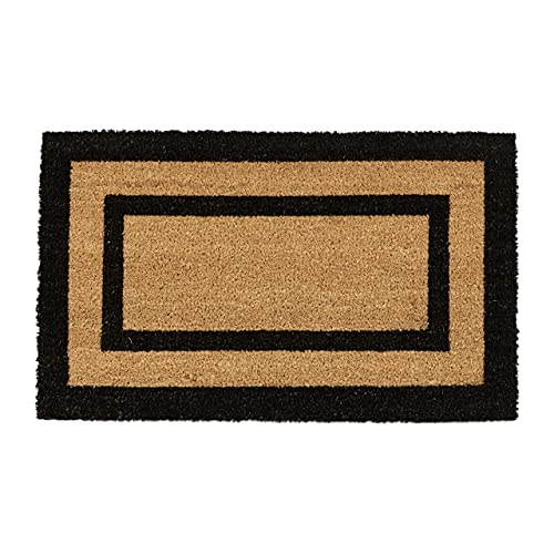 Relaxdays Long Coir Doormat with Anti-Slip PVC Underside for Balcony Hallway Veranda Patio Welcome Mat Size: 75 x 45 x 1.5 cm, Natural Brown, 45 x 75 x 1.5 cm