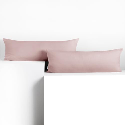 DecoKing 2 pillowcases 40 x 200 cm cotton zip purple amber