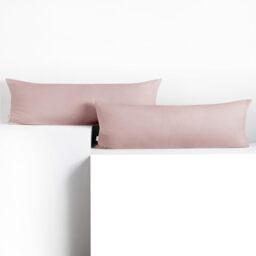 DecoKing Set of 2 Pillowcases 40 x 200 cm, Jersey Knit, 100% Combed Cotton, zip closure, color Lilac, Amber