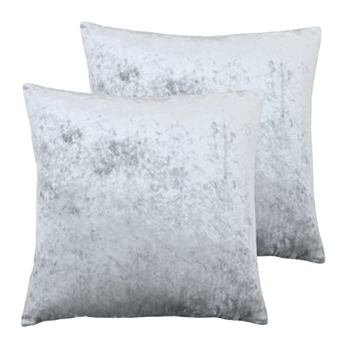 Paoletti Verona Polyester Filled Cushions (Twin Pack), Polyester, Silver