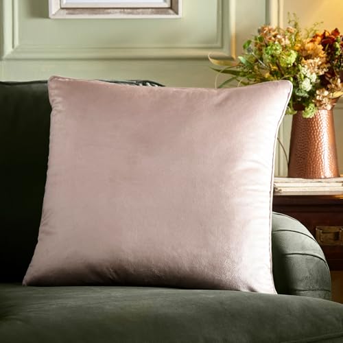 Appletree Natural Velvet Cushion 55 x 55cm – Soft Touch with Filling Included – Large Square Cushion in Natural Cream – Velvet Cushion Cover & Insert for Sofa or Bed