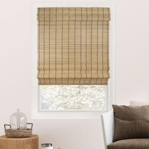 "CHICOLOGY Blinds, Roman Home Bamboo Patio, Blinds & Shades, Window Shade, 23"" W X 64"" H, Deer"