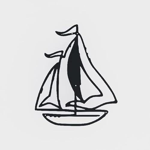Homemania HOMESRV-09 Wall Decoration - Wall Art - Boat - for Living Room, Bedroom - Black on Metal, 40 x 1.5 x 50 cm