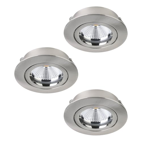 EGLO LED Recessed Ceiling Light, Aluminium, GU10, 5 W, Matte Nickel