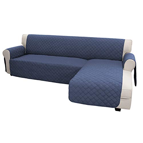 Easy-Going Sofa Slipcover L Shape Sofa Cover Sectional Couch Cover Furniture Protector Mat for Pets Dog Cat (Small,Dark Blue/Dark Blue)