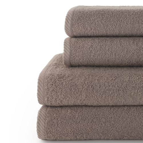Top Towels - Plus - Large bath towels - Bath towels - 2 hand towels or sink + 2 shower towels - 100% cotton - Vison