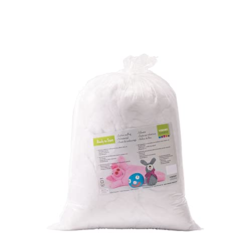 Vaessen Creative Fluffy Soft Polyester Filling for Plush Toys, Pillows and Craft Projects, White, 500g Packaging may vary
