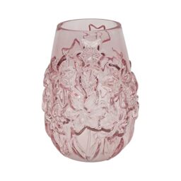 Lesser & Pavey Pink Floral Glass Vase Small Florenze Glass Flower Vase for Home & Office - Glass Vases for Flowers & Home Decor - Ideal Vases Centerpiece for Living Room and Fresh & Artificial Flower