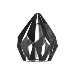 EGLO 33755 Carlton 1 Easy-Fit Non-Electric Lampshade in Black and Silver