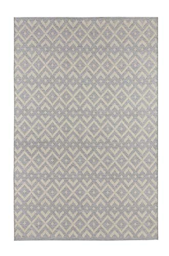 Zala Living Harmony Indoor and Outdoor Rug 155 x 230 cm - Flat Weave Weatherproof Modern Design Macrame Look for Balcony Patio Conservatory Kitchen Dining Room Living Room Rug Waterproof in Grey