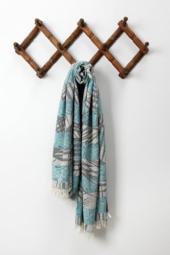 100% Cotton Fouta Beach Towel Turquoise 90 x 170 cm - Machine Washable at 30-40 ??C - Ideal for Beach, Pool and Wellness
