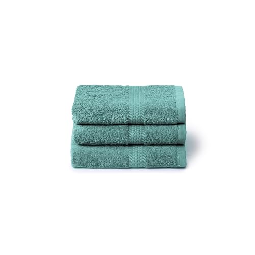 Caleffi 3X Small Bath Towel Set, 40 x 60 cm, 100% Soft and Absorbent Cotton for Bathroom, Face and Daily Use, Bidet Towels, Wash-resistant Guest Towel