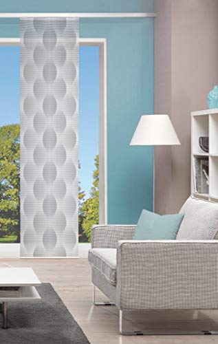 Vision S Voare Semi-Transparent Panel Curtain in Bamboo Look Digital Printed Sides Laser Cut Grey Size: 245 x 60 cm Quantity: 1