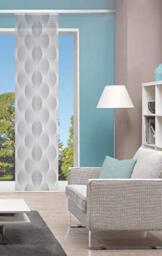 Vision S Voare Semi-Transparent Panel Curtain in Bamboo Look Digital Printed Sides Laser Cut Grey Size: 245 x 60 cm Quantity: 1