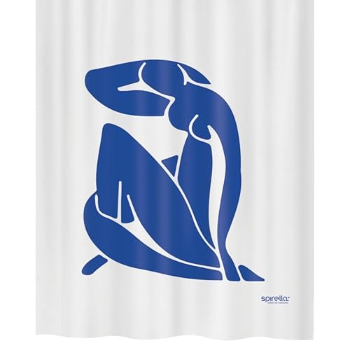 Spirella Thalia Polyester Shower Curtain 180 x 200 cm Royal Blue