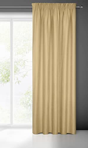 Eurofirany Plain Curtain with Ruffle Tape for Living Room/Bedroom