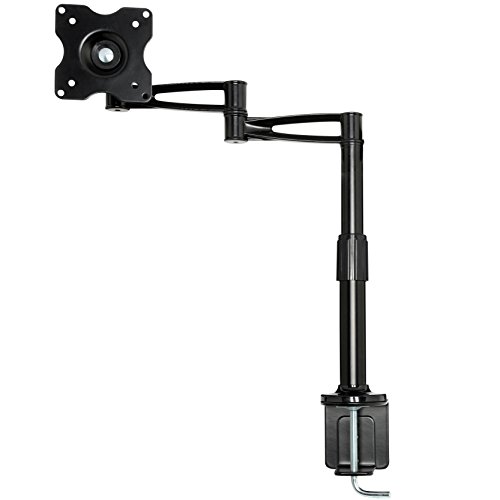 MOOL Single Desk Mount Arm Stand Bracket for 10-25-Inch LED/LCD Monitor Load Capacity upto 10 kg, Black