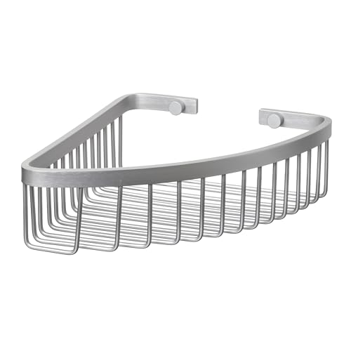 TATAY Shower Shelf Corner Aluminium - Includes Screws - Compatible with No-Drill System (Quick Fix) - Resists Humidity and Corrosion - Modern Design - Easy Drainage - 22 x 6.5 x 18 cm - Ice