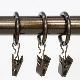 Chicology Curtain Clip Rings Metal for Rods (12 Pack), 3/4-inch Diameter-Essential Bronze (100% Steel), Pack of 12 (3/4-inch)