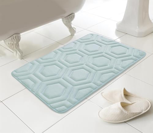 COUNTRY CLUB Geo Memory Foam Bath Mat Blue 43x61 cm