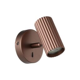 Eglo Bedside wall Light Portillo, Indoor lamp with Adjustable Spotlight, Reading lamp with Switch, Bedroom and Living Room Lighting, Bronze Coloured Metal, GU10
