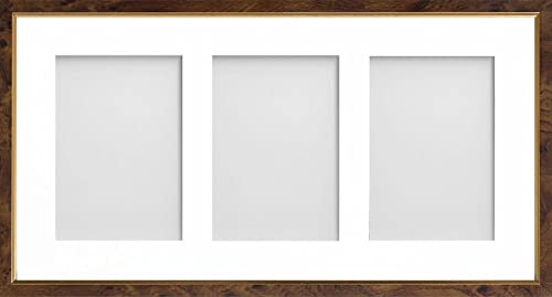 Frame Company Drayton Multi Aperture Photo Frame, Walnut, 20x10 for 7x5 inch (x3)