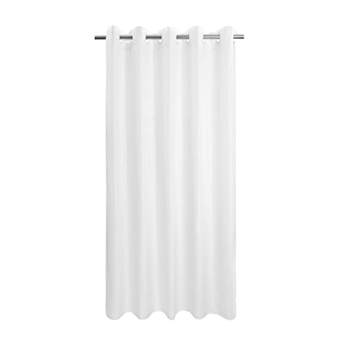River Dream Extra Long No Hook Shower Curtain or Liner Soft Microfiber - Fabric Shower Curtain Liner Set, Machine Washable & Water Repellent, White, 71x98