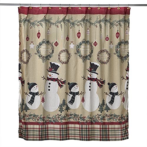 SKL Home by Saturday Knight Ltd. Rustic Plaid Snowman Shower Curtain, Multi
