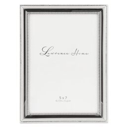 Lawrence Frames 510757 Metal Picture Frame Silver-Plate with Delicate Beading, 5 by 7-Inch