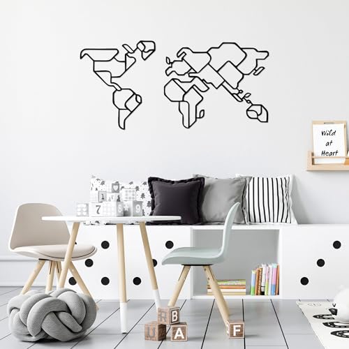 Stylish Black Decorative Metal Wall Accessory, 56 x 120 cm, 100% Metal, 1.5 cm Thickness, Perfect for Modern Home Decor & Office Spaces