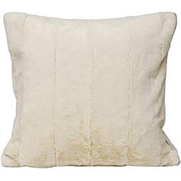 "Paoletti - Empress Large Square Filled Cushion Super Soft Faux Fur-Reversible-Zip Closure-Machine Washable-100 Case (22"" x 22"" inches), Polyester, Cream, 55 x 55cm"
