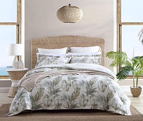 Tommy Bahama - Comforter Set-100, Reversible, Medium Weight Bedding, Ideal for All Seasons, Cotton, Green, Queen