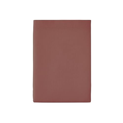 Essix Premium Cotton Percale Flat Sheet, Rosewood, 240 x 300 cm