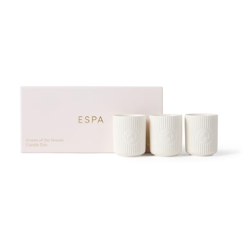 ESPA Scents of the Season Candle Trio, Luxury Aromatherapy Candles - Mini Scented Candle Gift Set with Winter Spice, Frankincense & Myrrh and Restorative Essential Oil Blends