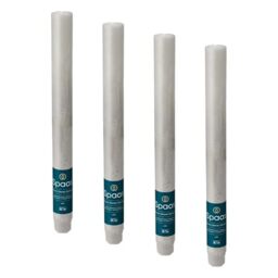 Spaas Rustic Dinner Candle 8h, Light Grey (Pack of 4)