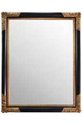4Ft8 X 3Ft8 142cm X 112cm Large Black + Gold Ornate Shabby Chic Big Wall Mirror