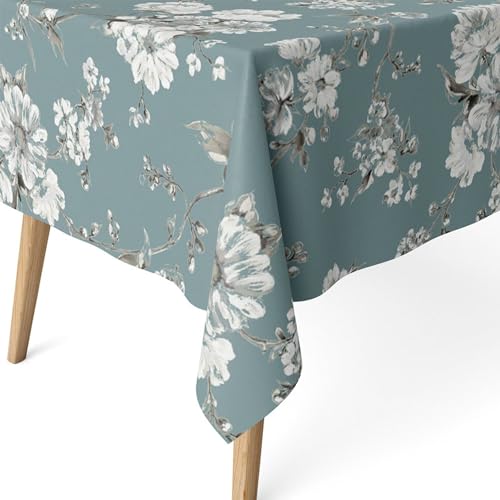 ECOMMERC3 - Stain Resistant Tablecloth for Rectangular Table Size 300 x 140 cm - Stain Resistant Extra Soft and Waterproof Tablecloth Turquoise