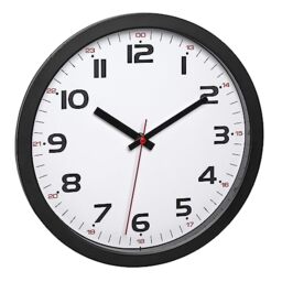 TFA Dostmann Analogue wall clock. 60.3050.01, non ticking, glass cover, 12 and 14h marks