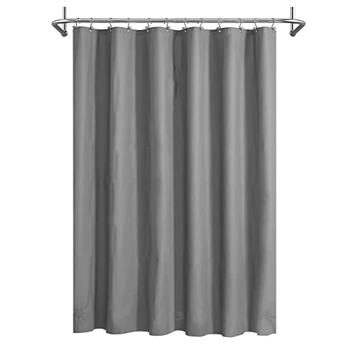 Mrs Awesome Dark Grey Shower Curtain Liner with 3 Magnets, 72x72 Premium Flexible Sturdy Plastic Shower Curtain for Bathroom Lightweight & Waterproof, Dark Gray