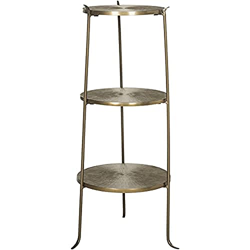 SAFAVIEH Glam 3 Drawer Wooden Accent Table, in Brass, 36 X 36 X 80.01