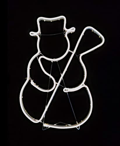 Snowman Neon Effect Rope Light Silhouette Double Side 90 Cool White LEDs Christmas Outdoor Home Wall Garden Holiday Festive Decorations