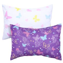 UOMNY Toddler Pillowcases for Girls 13X18 12x16 14x19 Butterfly Baby Pillow Case 2 Pack Small Pillow Covers for Travel Pillow Purple White
