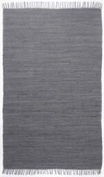 Theko Dhurry Fleckerl Flat Weave Rug Made of 100% Cotton Handwoven, Washable, Reversible - 120 x 180 cm Anthracite - Happy Cotton