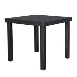 YITAHOME Garden Dining Table 78x78cm Square Outdoor Table with WPC Wood Top & Aluminum Frame, Weatherproof E-Coating Patio Table for Garden, Lawn, Camping – Lightweight （Black）