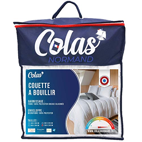 Colas Normand Warm Duvet, Washable at 95 degree Celsius, 260 cm x 240 cm, Long Lasting, Microfibre, Soft Silky and Comfortable, French Made, White