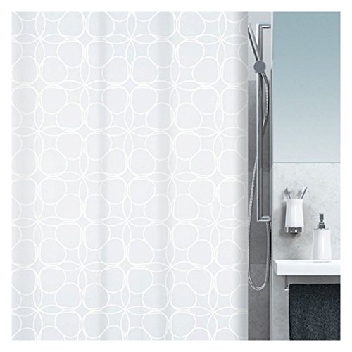 "Spirella Anti-Mould Shower Curtain - Anti-Bacterial, Washable, Waterproof, Polyester, ""Filigree"" 180 x 200 cm"