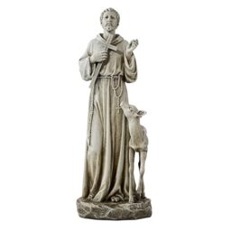 Saint Francis of Assisi with Deer Resin Home Garden Statue, 14 Inch