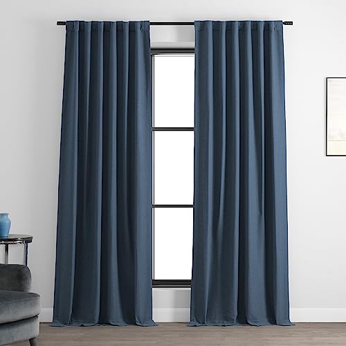 HPD Half Price Drapes Bellino Room Darkening Curtain 50 X 84 (1 Panel), BOCH-PL1704-84, Wild Blue