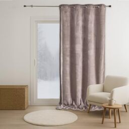 HomeMaison.com Faux Fur Curtain – Blackout Curtain Taupe – 140 x 260 cm